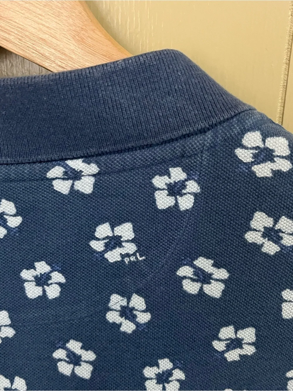 Polo Ralph Lauren 2XB Navy Polo with White Floral Print Faded See All Pics